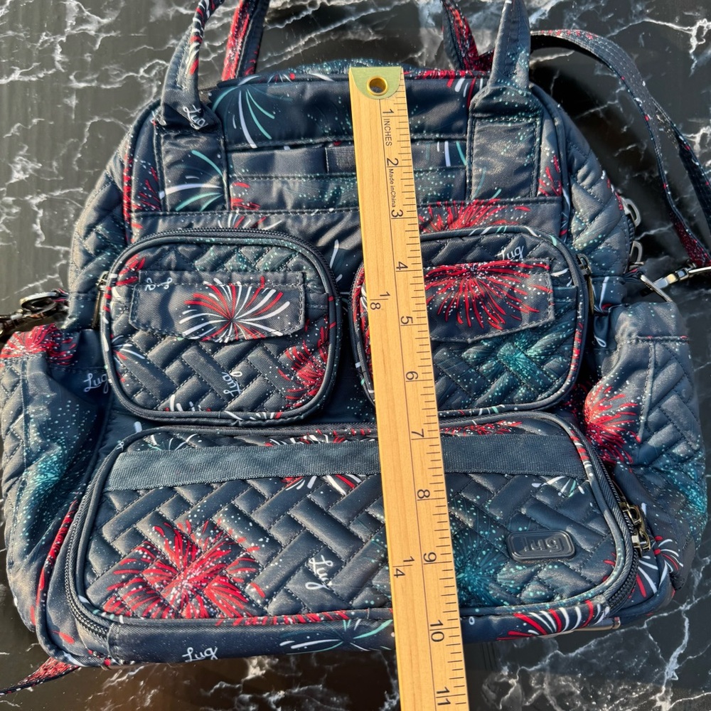 Lug Fireworks Mini Puddle Jumper Crossbody Bag Quilted Travel Luggage Carry On - Picture 10 of 10